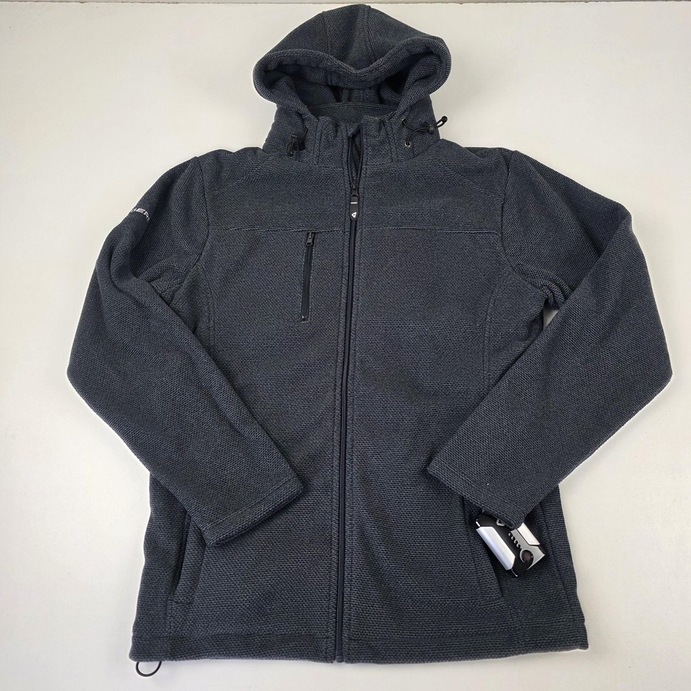 Gerbing Heated Hoodie Mens Medium Gray Full Zip Fleece Jacket Battery Microwire